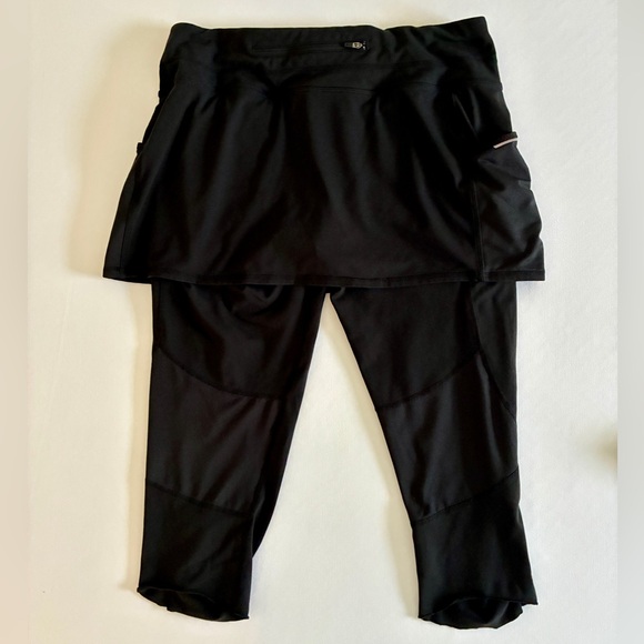 Athleta Skort Capri Leggings XL Black Pickleball Tennis Athletic Activewear - Picture 3 of 14